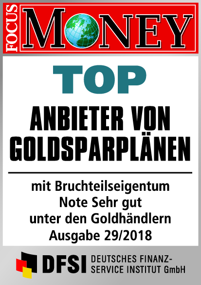 Auvesta - TOP Anbieter von Goldsparplänen mit Bruchteilseigentum - Note Sehr gut unter den Goldhändlern Ausgabe 29/2018