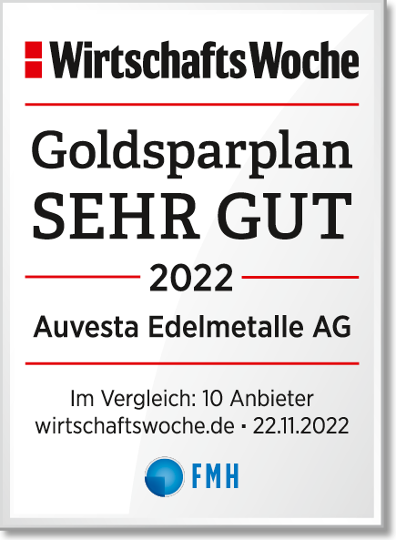 Auvesta als Bester Anbieter von Goldsparplänen vom Handelsblatt ausgezeichnet