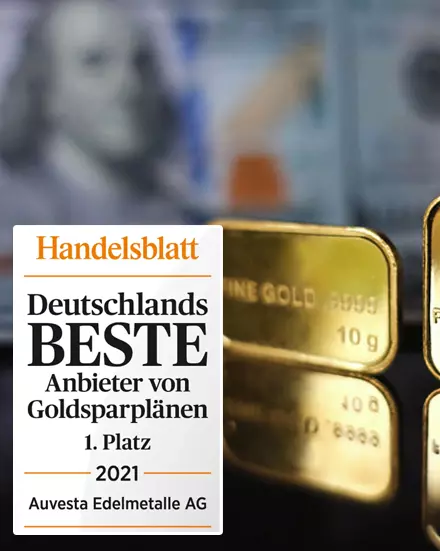 Handelsblatt - Deutschlands beste Anbieter von Goldsparplänen 1. Platz Auvesta Edelmetalle AG