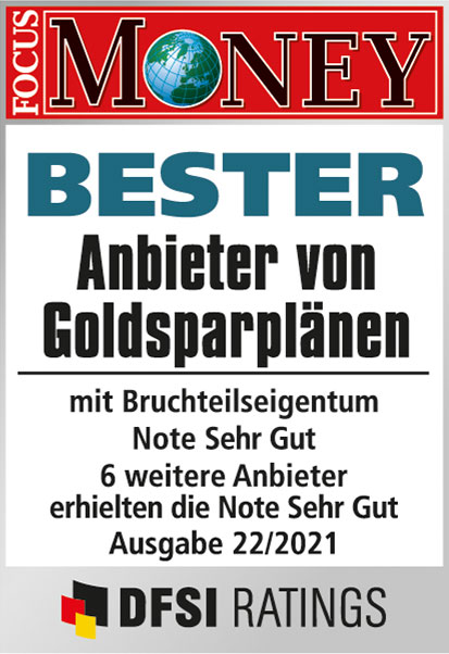 Auvesta als Bester Anbieter von Goldsparplänen vom Handelsblatt ausgezeichnet