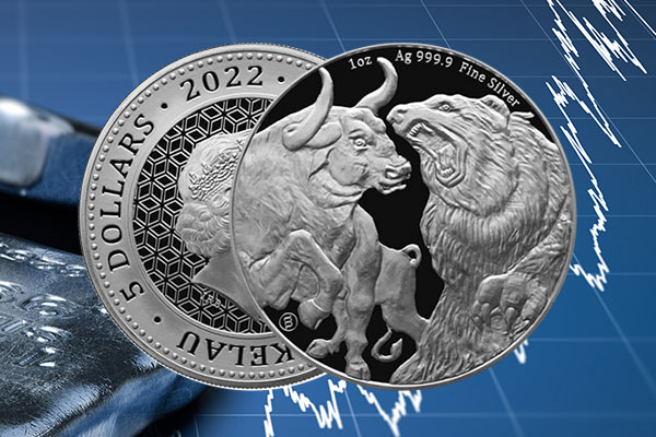 Bull and Bear Silbermünze im Goldshop kaufen